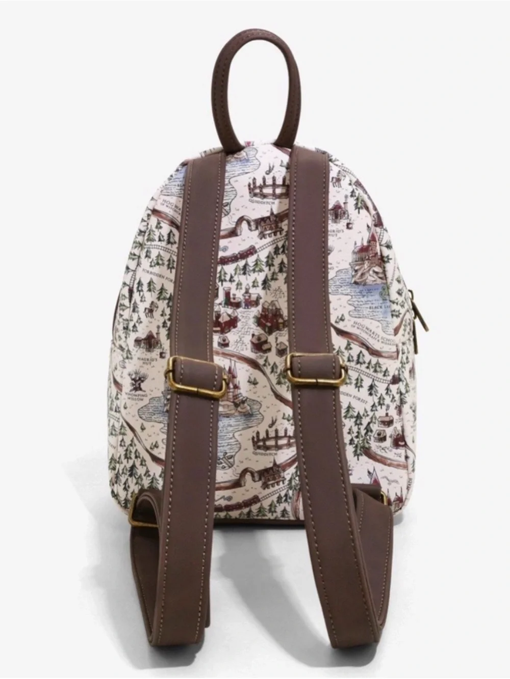Loungefly Harry Potter Map Print Mini Backpack - Cream with Brown Trim